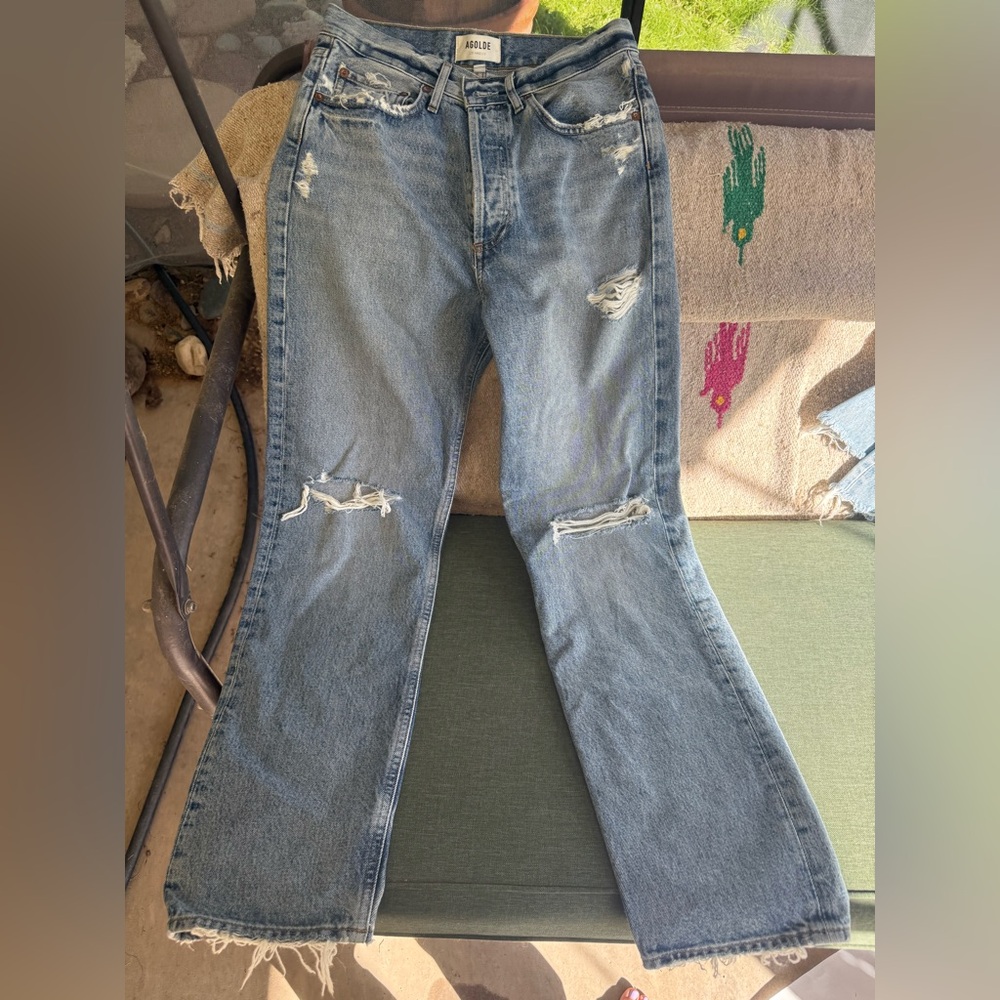 Agolde Women’s 90s Jeans - Distressed Straight Jeans - Picture 5 of 5